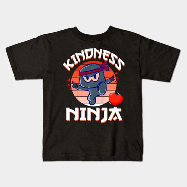 Kindness Ninja  Kids Orange Unity Day Anti Bullying Kids T-Shirt by Daysy1